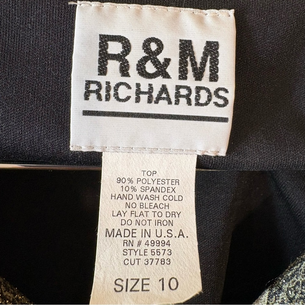Vintage R&M Richards deep green gold 2-piece pants & cowl neck cold shoulder top - Picture 8 of 16